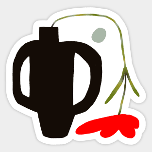 Poppy in black vase 2 Sticker